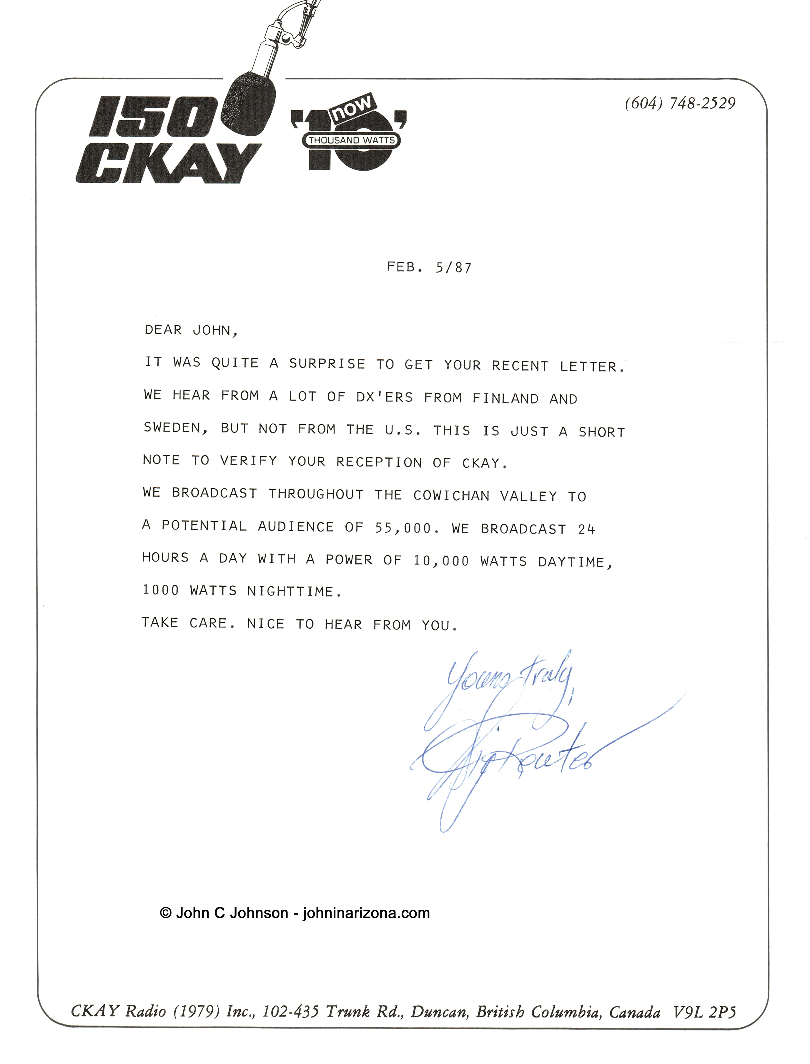 CKAY Radio 1500 Duncan, British Columbia, Canada