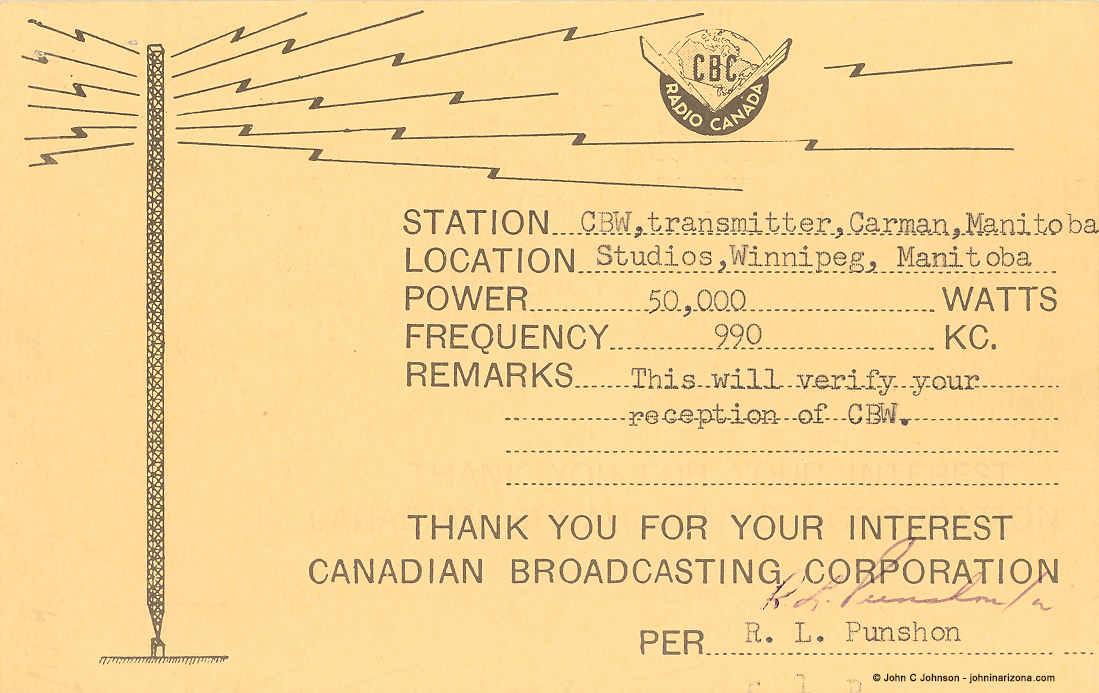 CBW Radio 990 Winnipeg, Manitoba, Canada